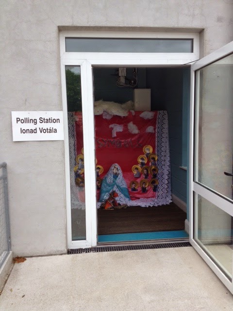 A polling station, representing democratic choice and differing opinions
