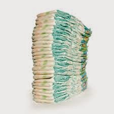 A stack of nappies, a light-hearted new-dad moment