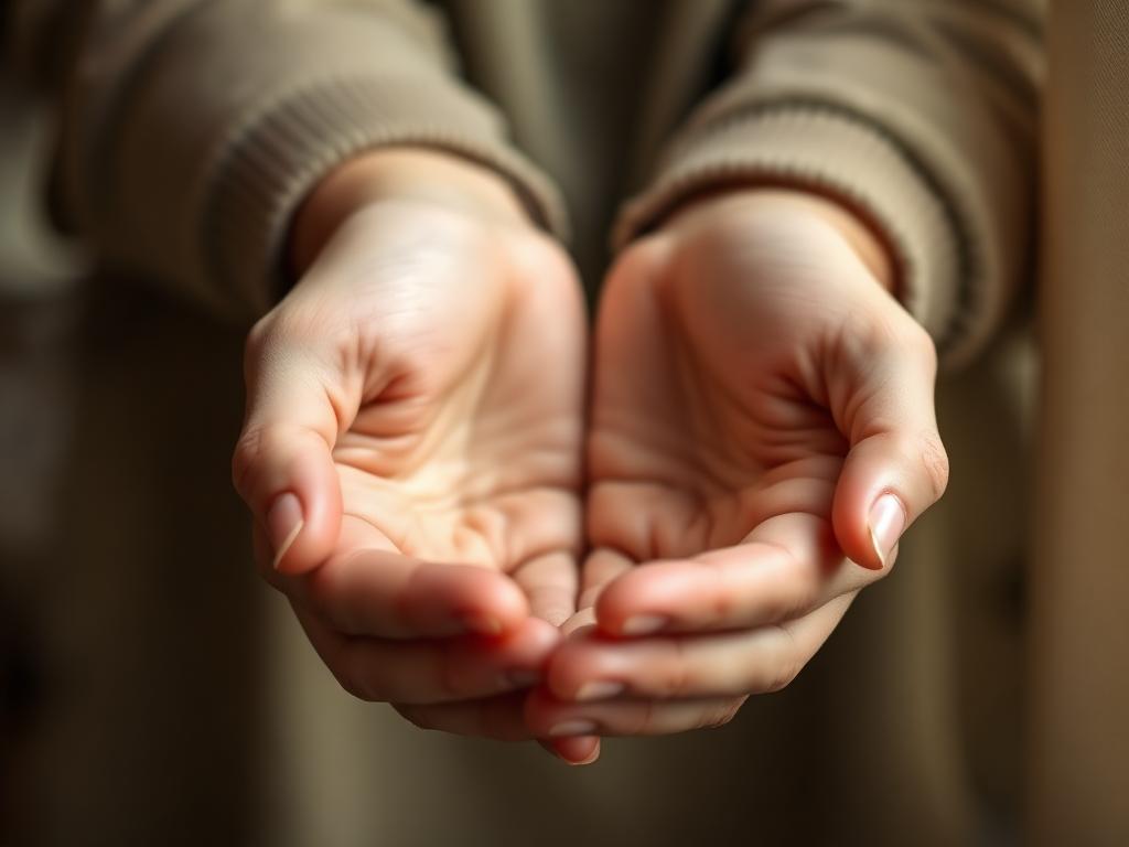 Adult hands cupped protectively, representing child safeguarding